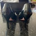 Prada black taffeta jewel heels