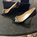 Prada black taffeta jewel heels
