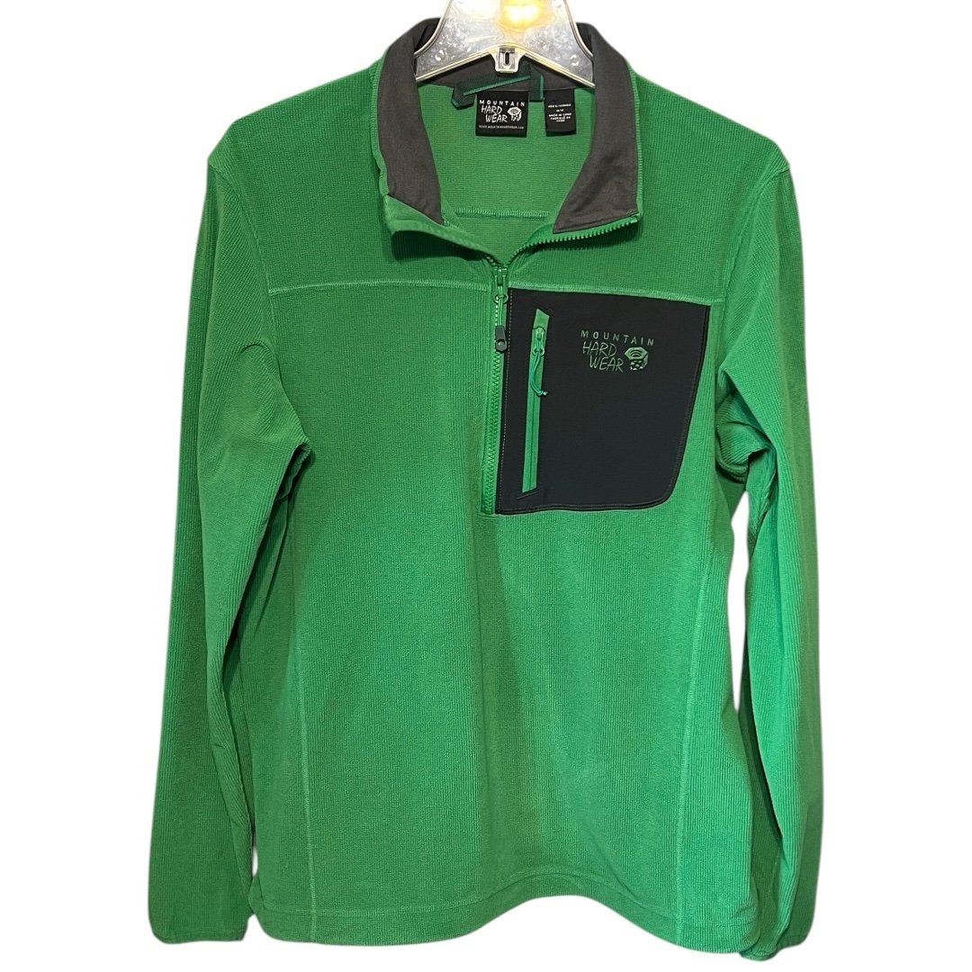 Mountain Hardwear Strecker Lite 1/4 Zip Pullover Green Midweight Ridge Fleece