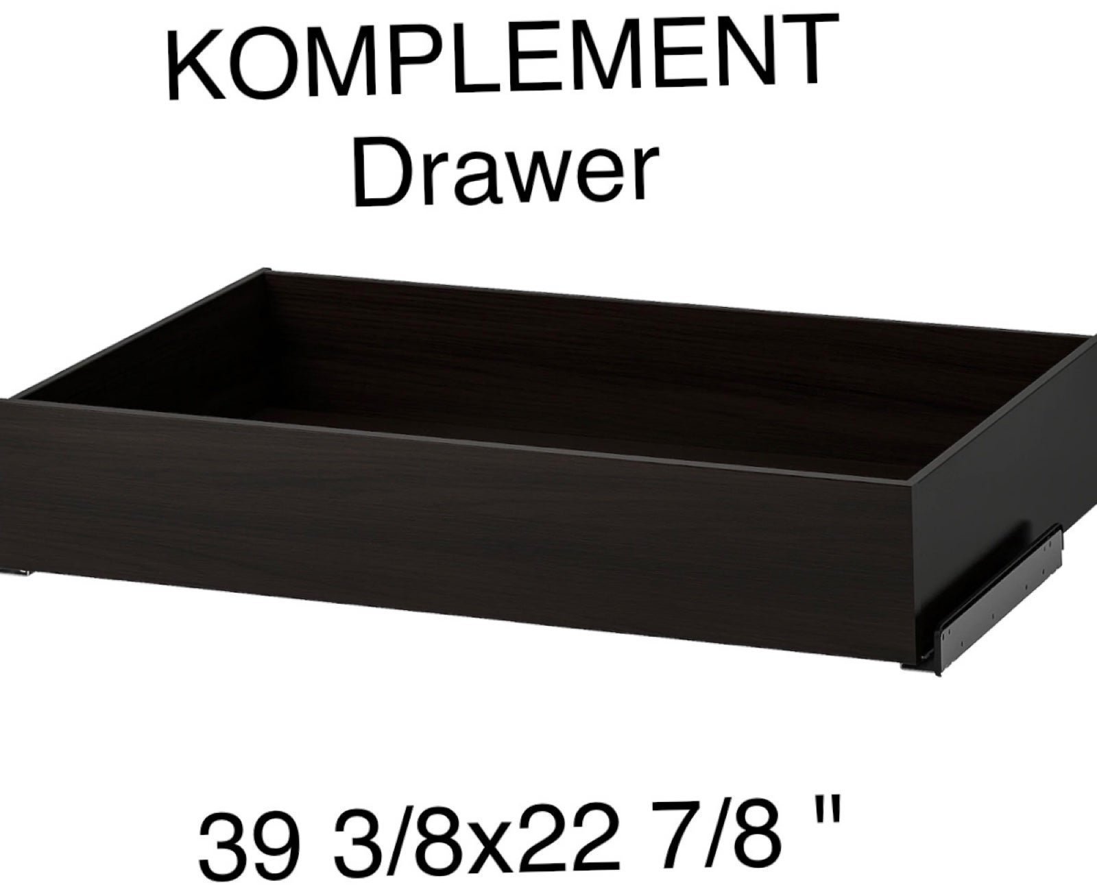 KOMPLEMENT black-brown 39 3/8 x 22 7/8in drawer 002.463.42 for IKEA PAX wardrobe