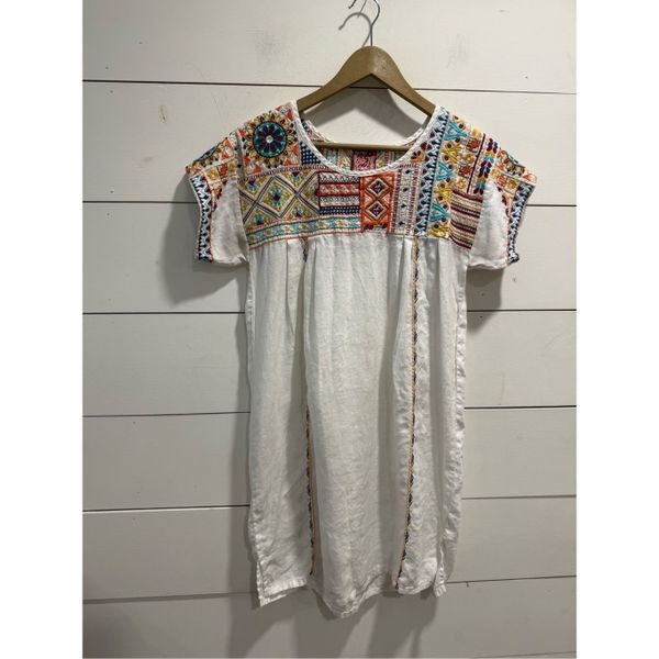 Johnny Was Embroidered Linen Dress - Size XS