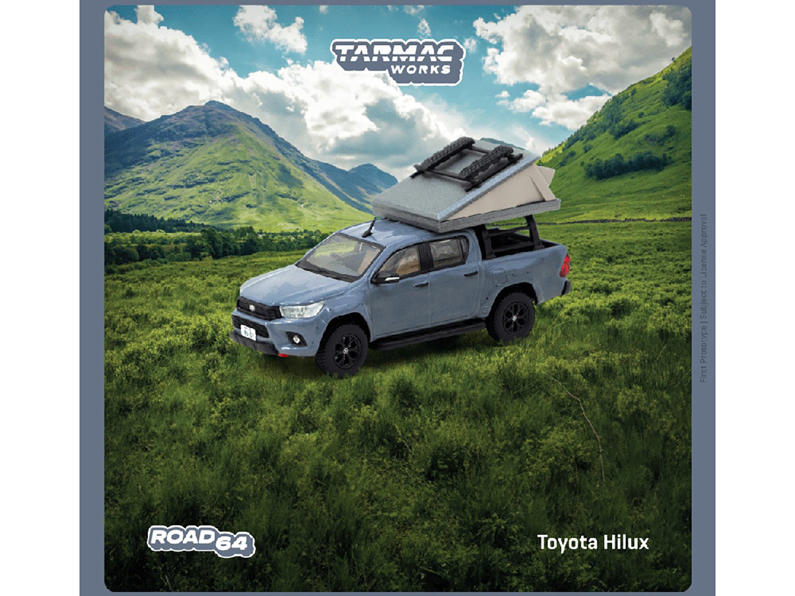 Toyota Hilux Pickup Truck RHD (Right Hand Drive) Gray with Camping Equipment Ro