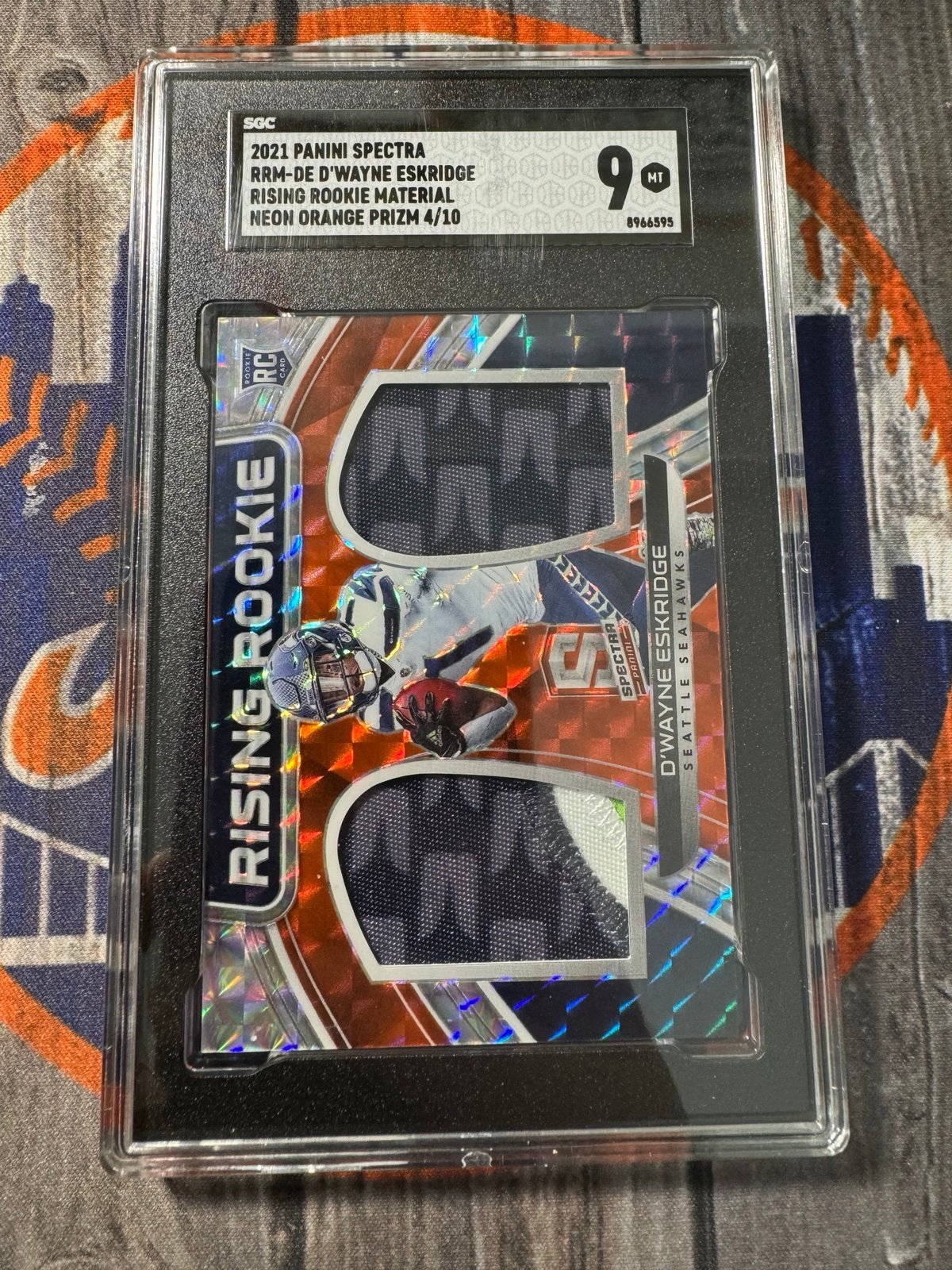 2021 D'Wayne Eskridge Spectra Rising Rookie Material Neon