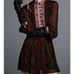 ZARA Deep Burgundy Green Boho Jacquard Long Sleeve Ribbon Tie Dress L NWT