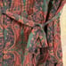 ZARA Deep Burgundy Green Boho Jacquard Long Sleeve Ribbon Tie Dress L NWT