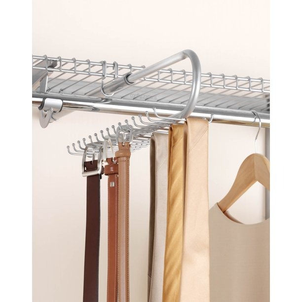 30-Hook Tie and Belt Rack, Titanium