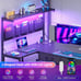 L Shaped Computer Desk with 5 Drawers and Storage Shelves, Corner Office Desk