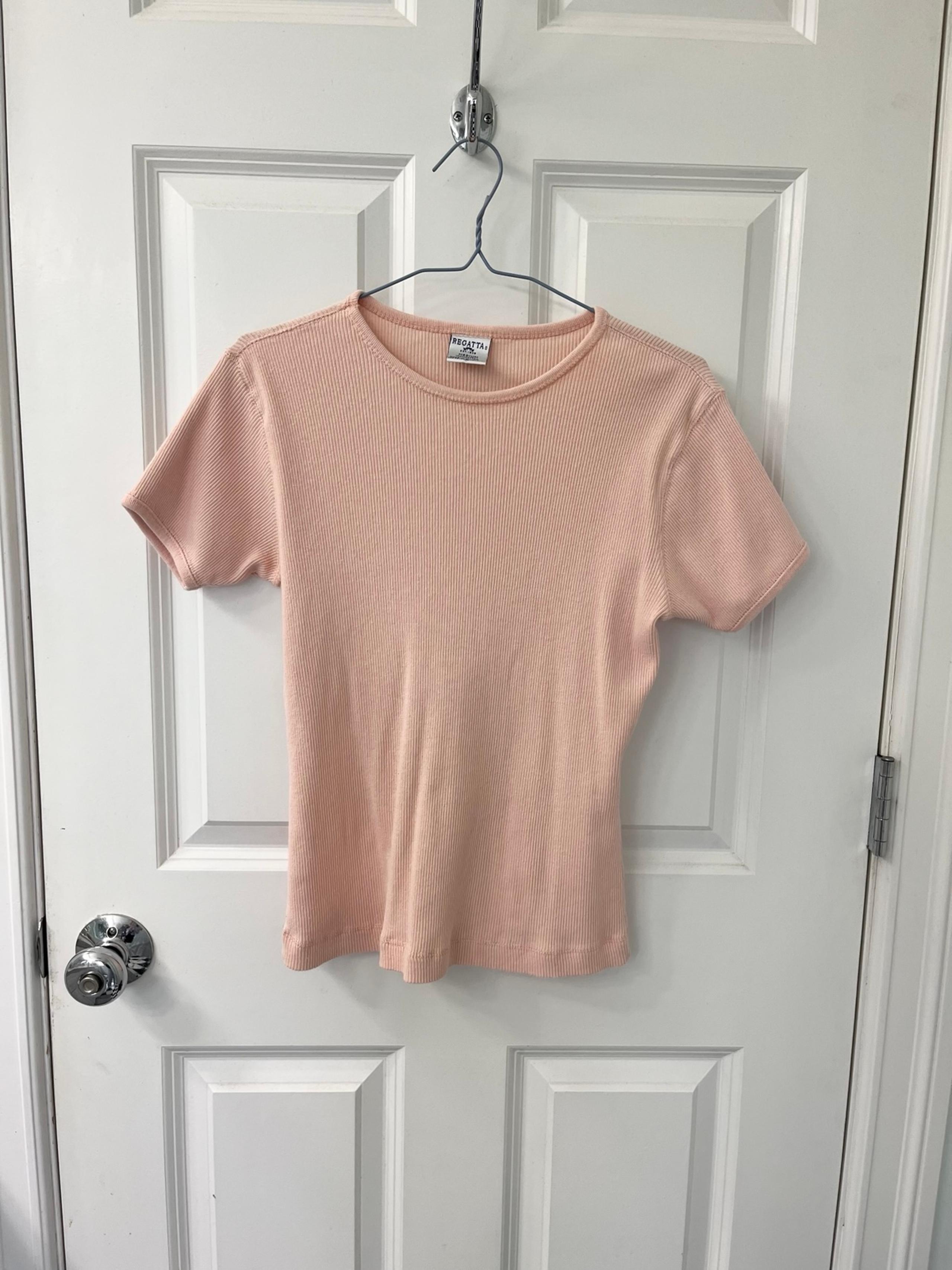 Vintage Regatta shirt cotton ribbed top pink medium small women’s