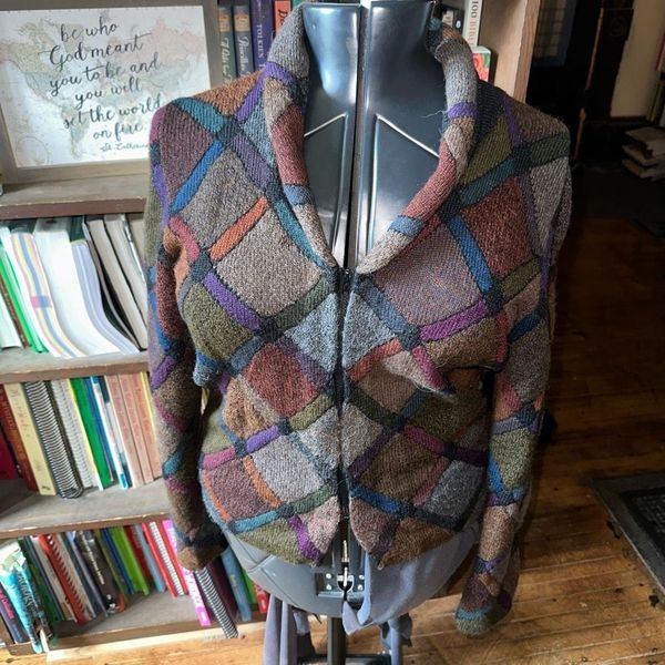 Millma Bolivia vintage multicolored 100% Alpaca grandpa cardigan