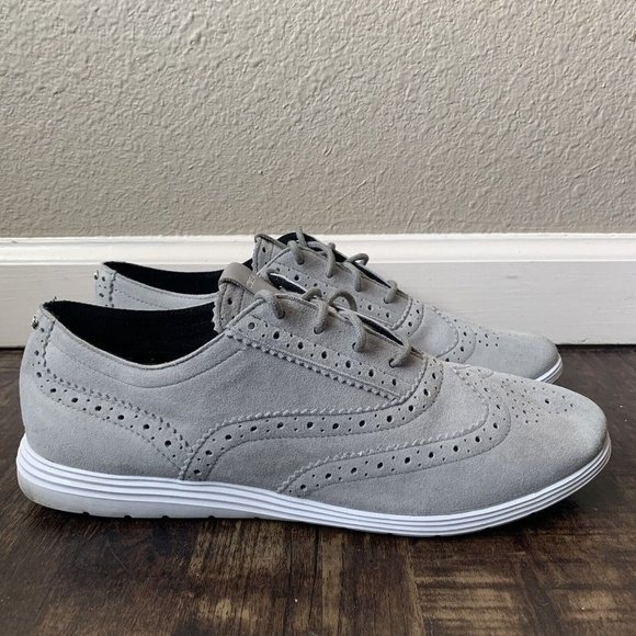 Cole Haan Grand Tour Suede Women Oxford Sneaker Ironstone Grey Shoes - Size 8B