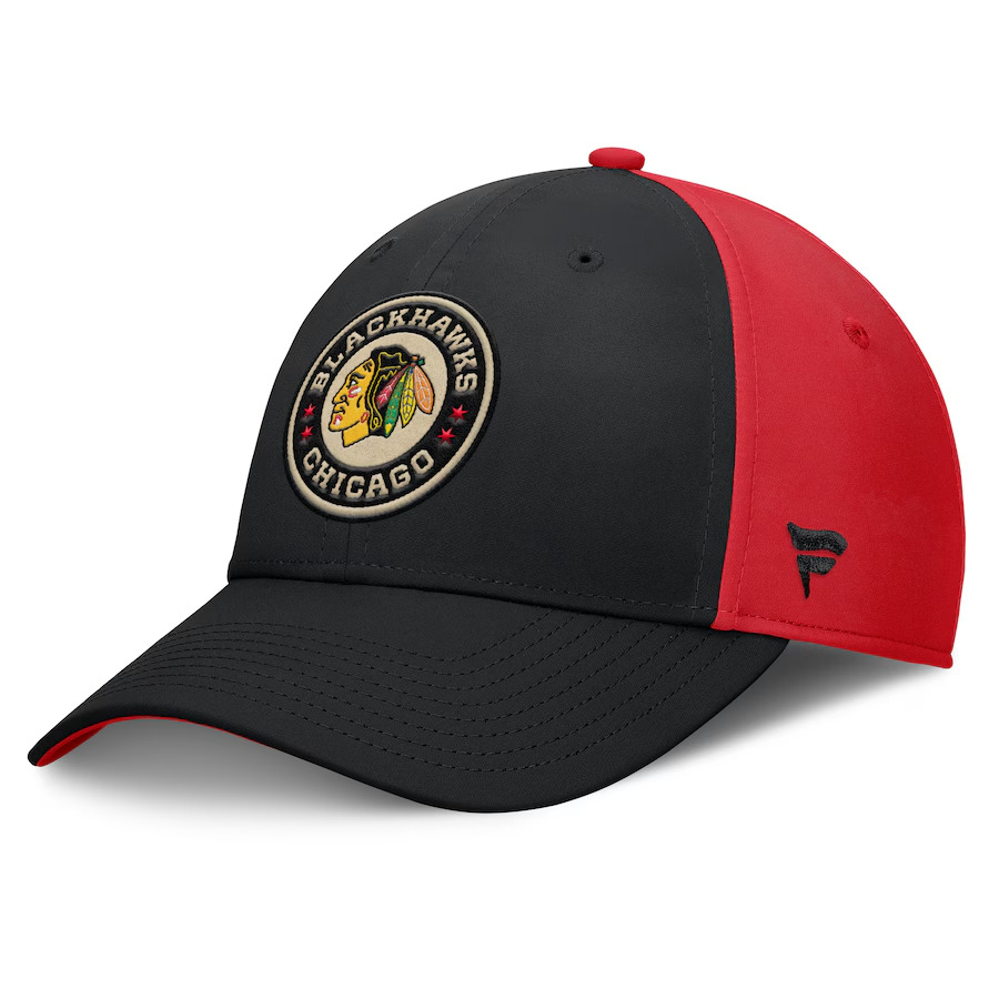 Chicago Blackhawks Fanatics 2025 NHL Winter Classic Flex Hat - Black/Red Sz M/L