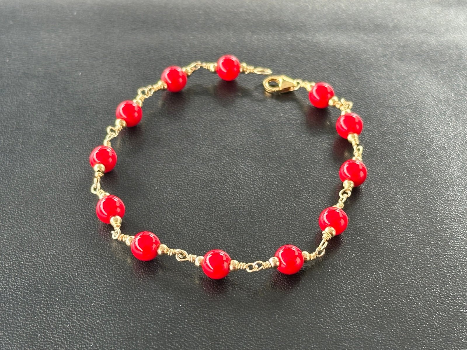 14k gold filled red Bracelet
