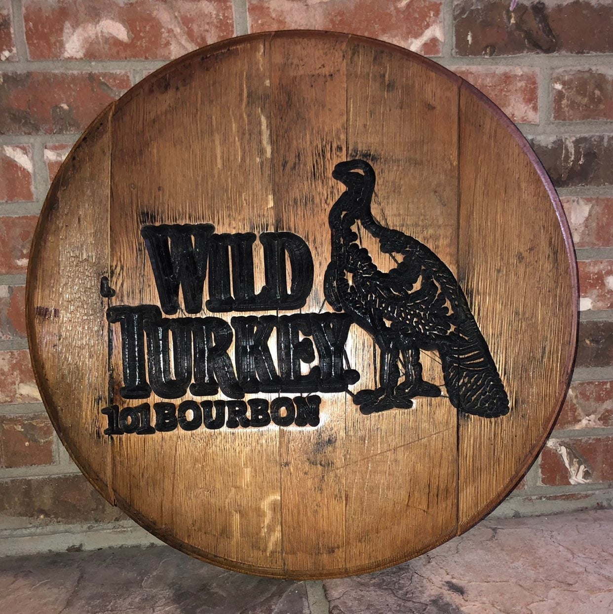 CNC Carved Authentic Bourbon Barrel Head