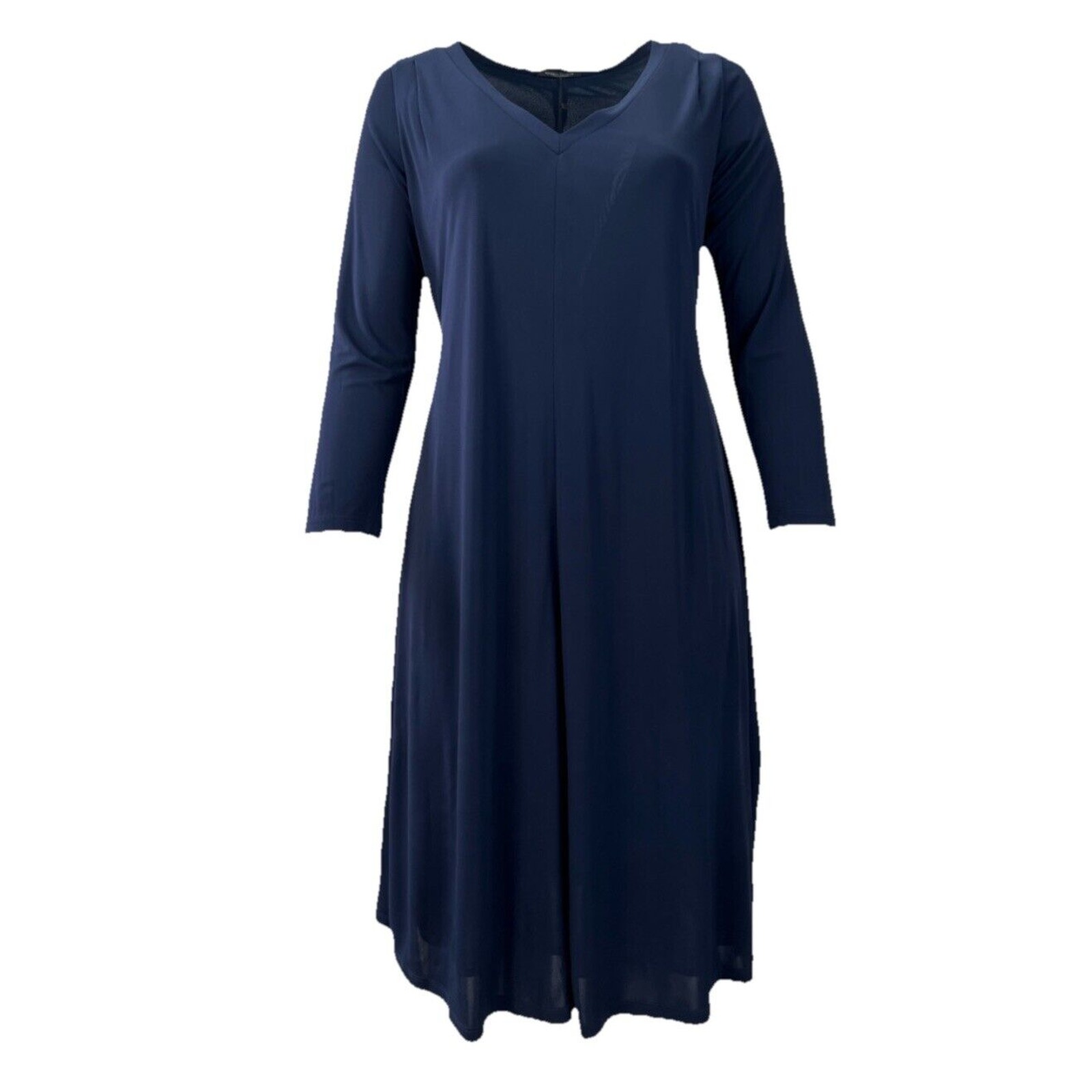 Marina Rinaldi Women's Navy Orlo Jersey Midi Dress Sz L NWT Lagenlook Oversized