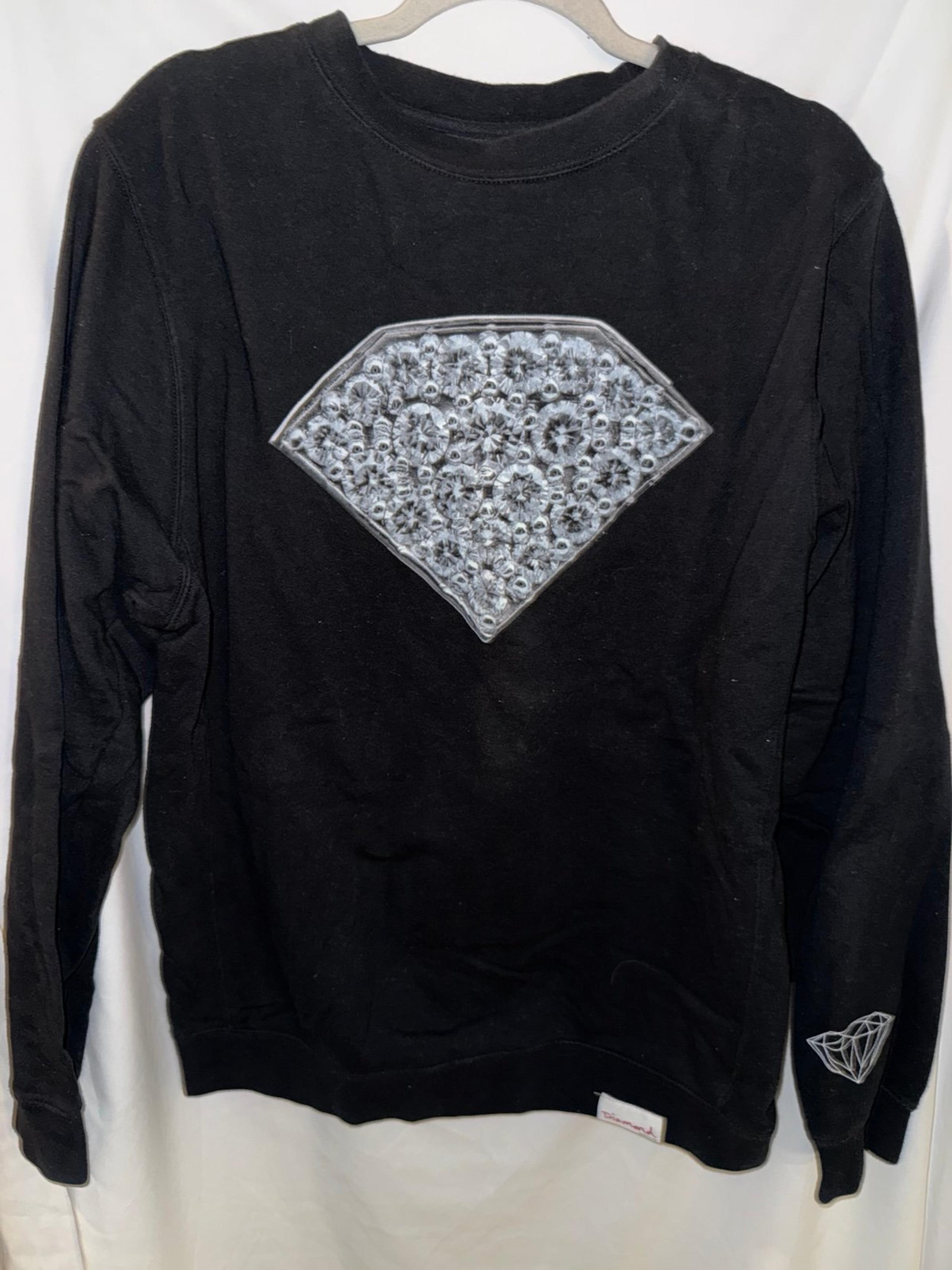Men’s Diamond Supply Co Black Crewneck, Size Large