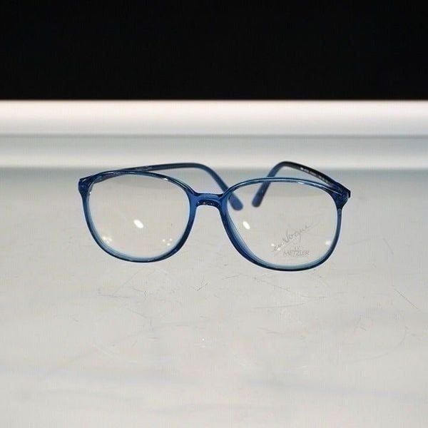 En Vogue Metzler Germany Blue Eyeglasses Frames Vintage 1970s Demo Lenses