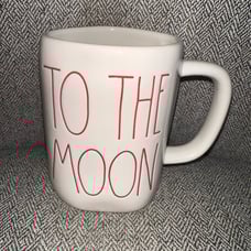 Rae Dunn By Magenta TO THE MOON, AND BACK double sided Ceramic LL Coffee Tea Mug
