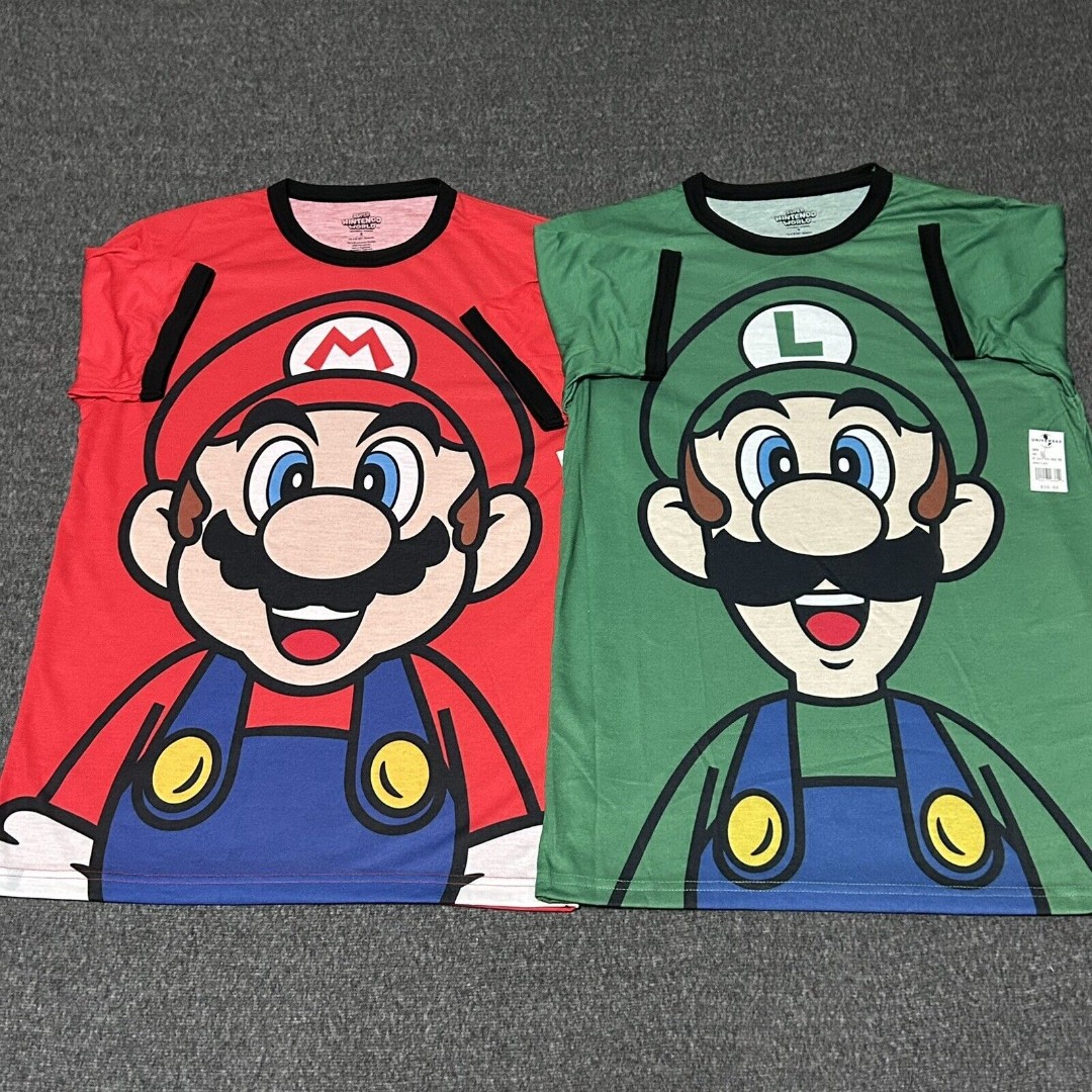 Super Nintendo World Mario & Luigi Universal Studios Graphic T-Shirt Set (Sz S)
