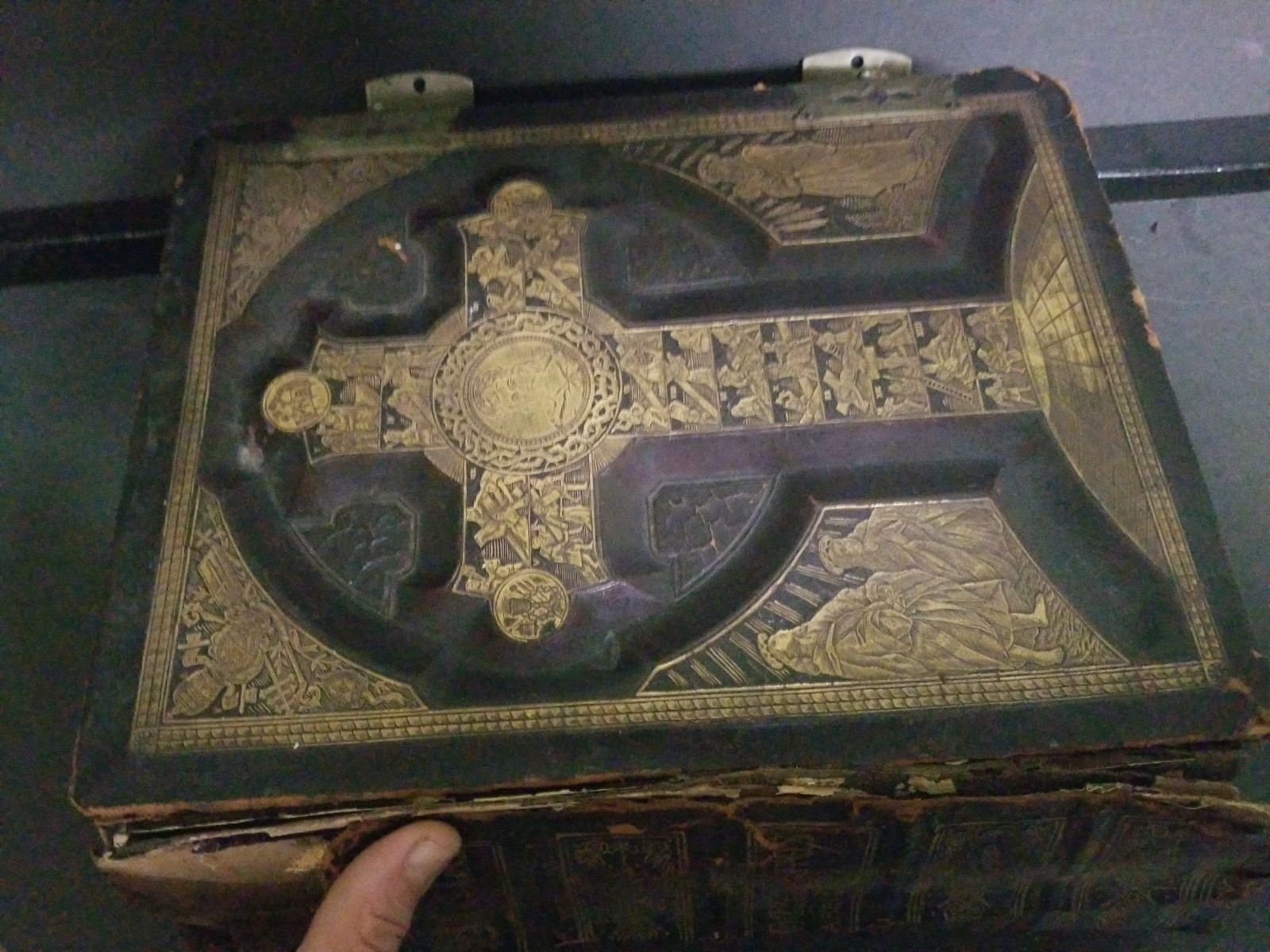 1878 Antique Catholic Holy Bible with Ca