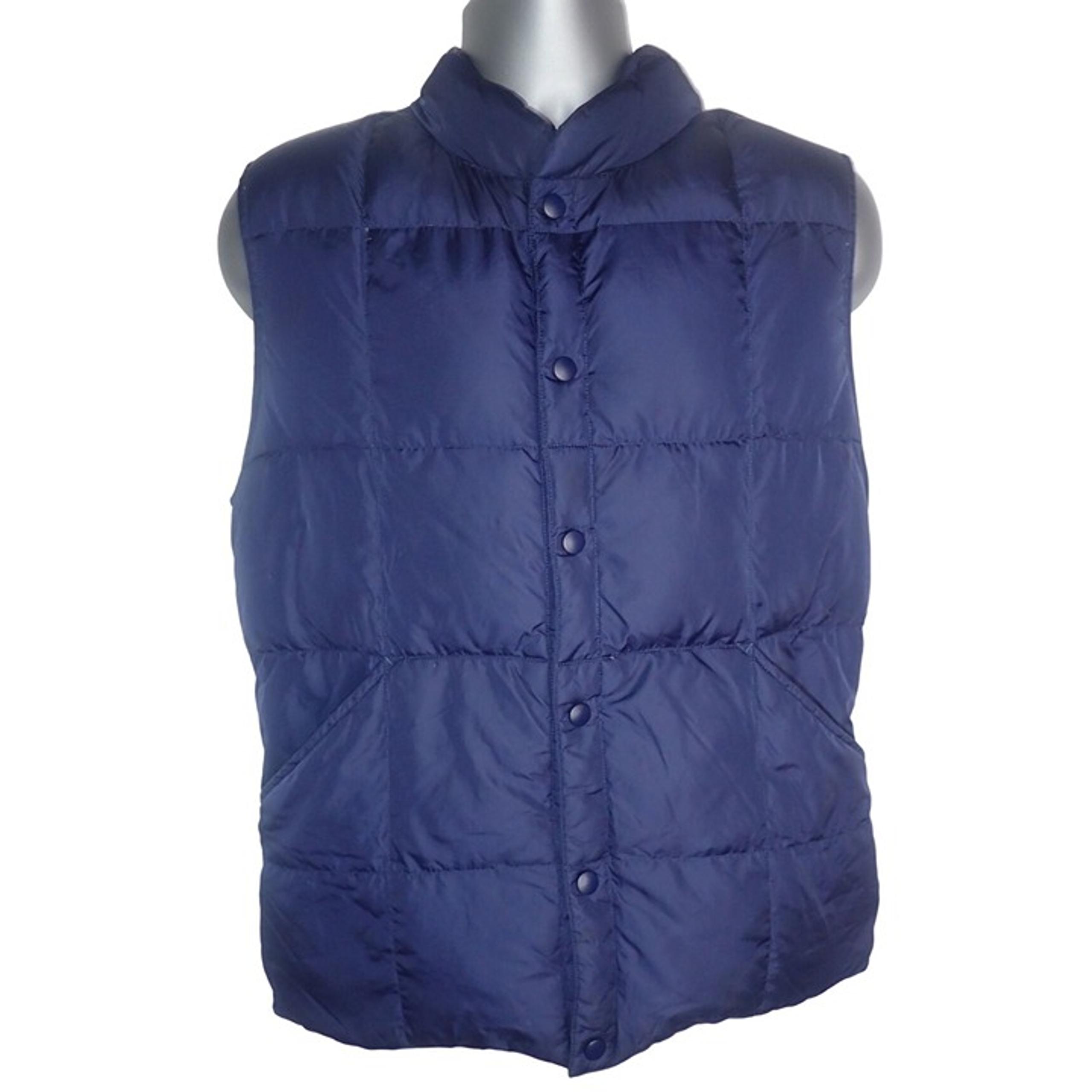 Lands' End Men's Navy Puffer Down Vest S Navy Blue Casual Gorpcore