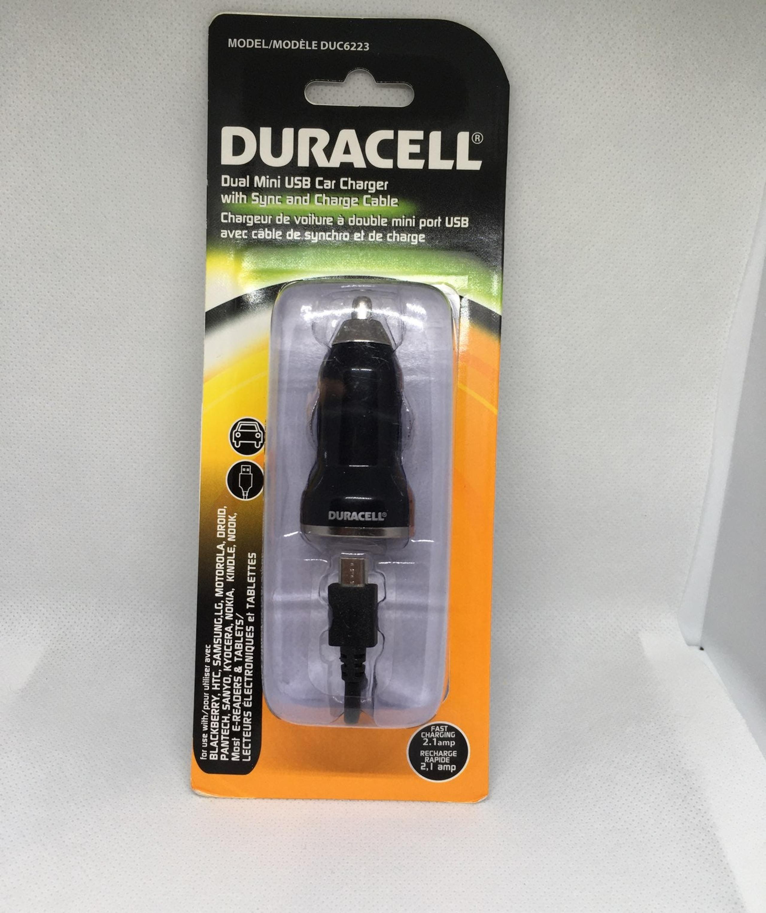 Duracell 2.1 Amp Dual USB Car Charger wi