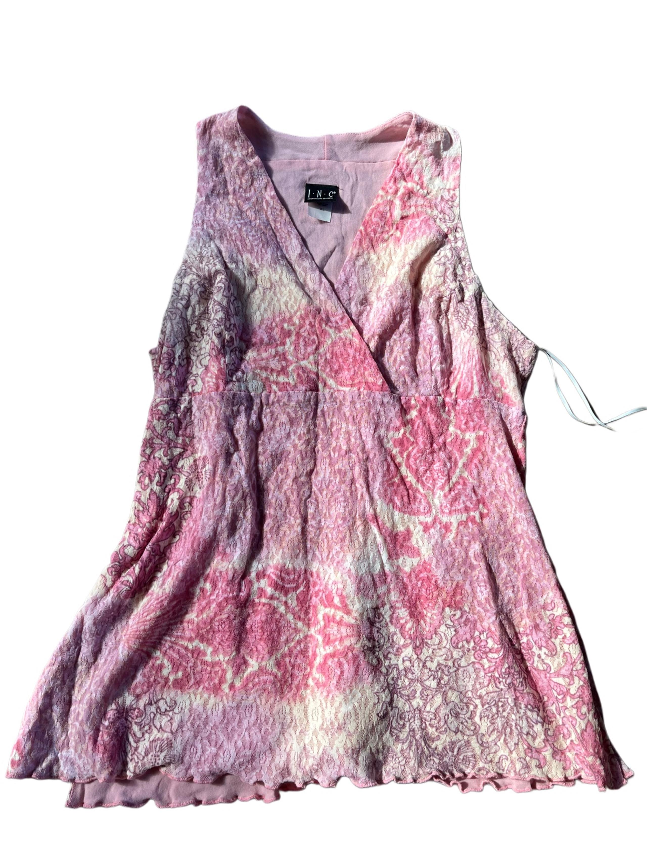 INC International Concepts Women's Nylon Pink  Floral Halter Size XL