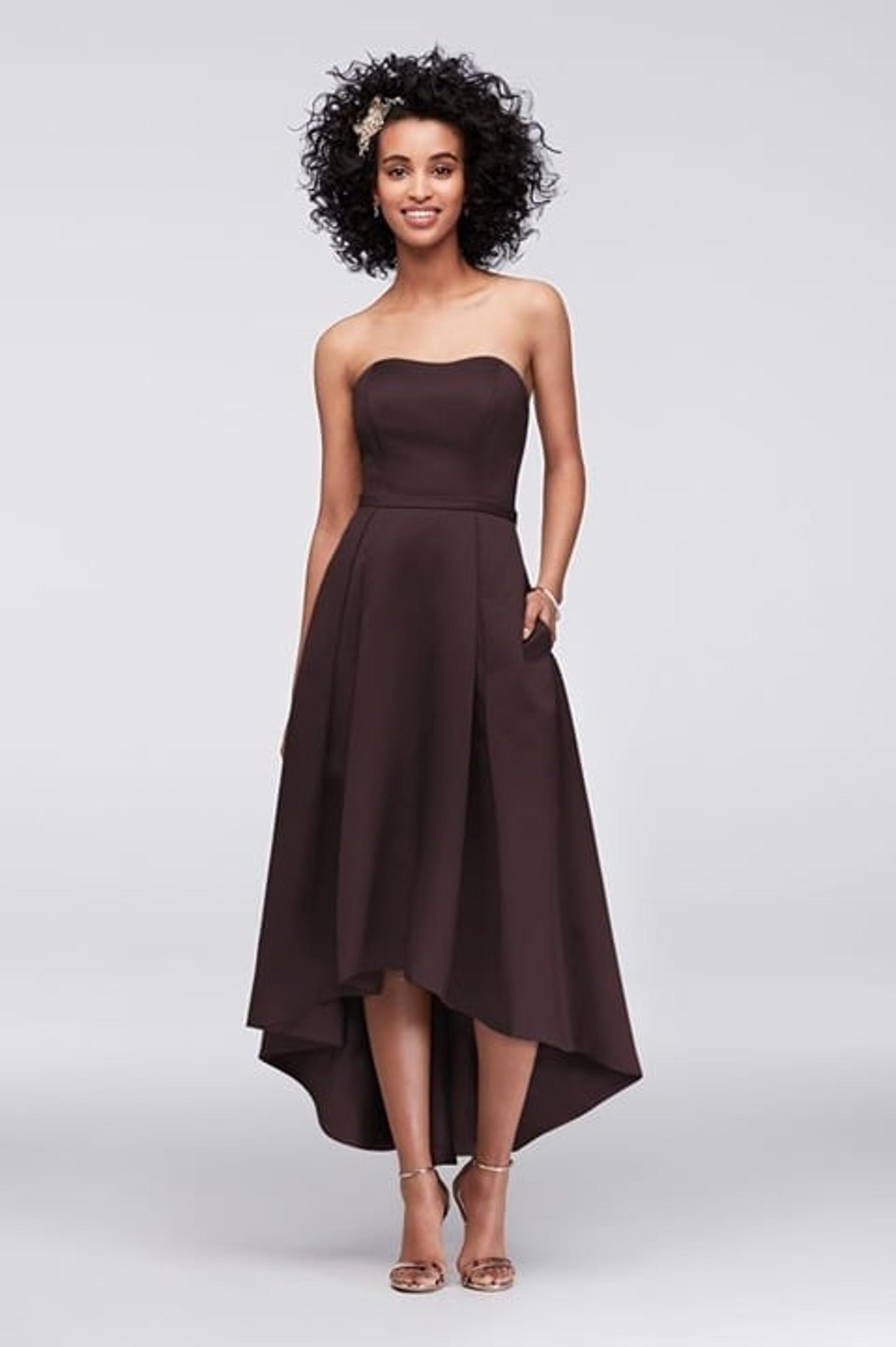$150 David's Bridal Strapless high-low dress/formal gown with pockets size 20