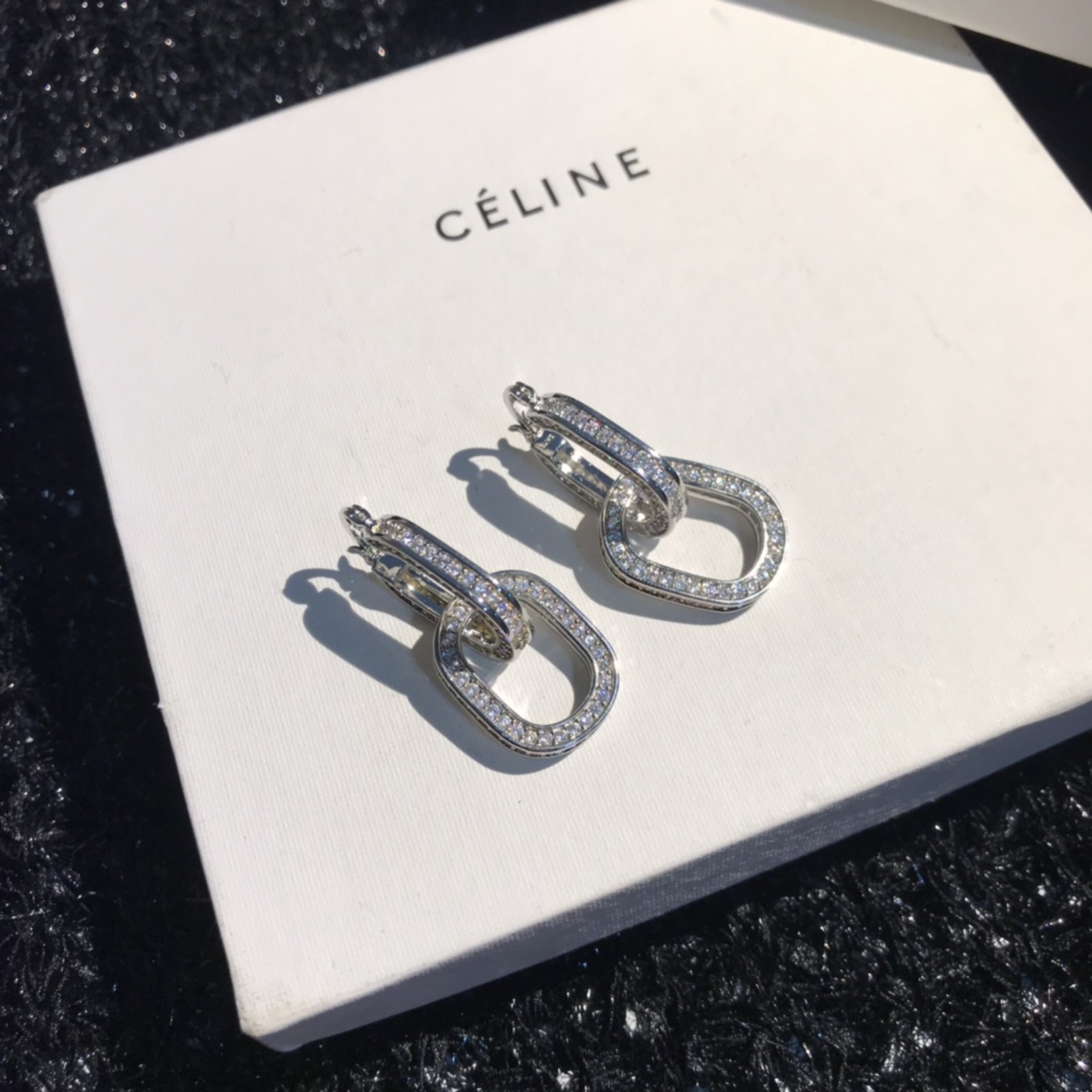 Silver geometric earrings