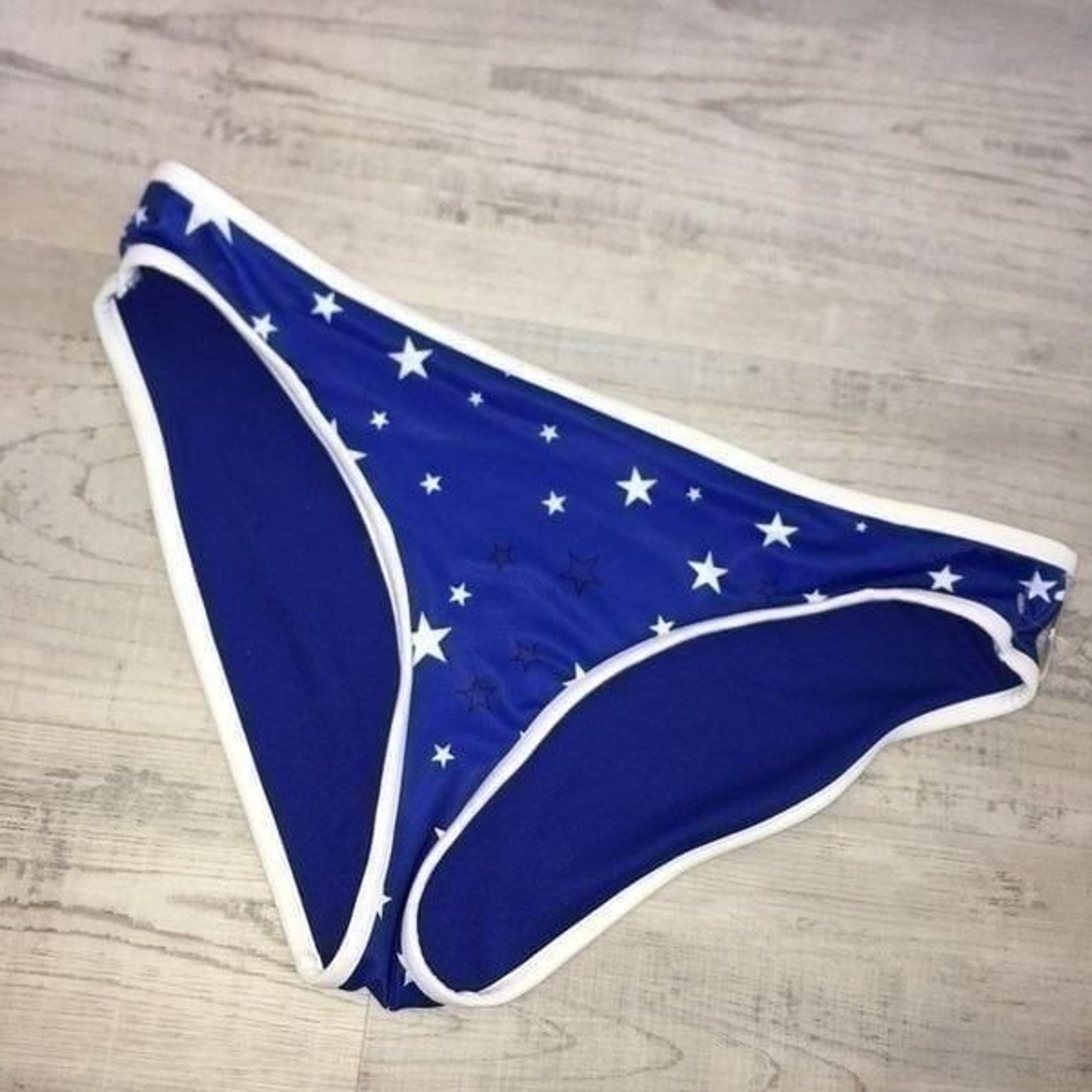 NWT City Streets Blue White Star Bikini Bottom M