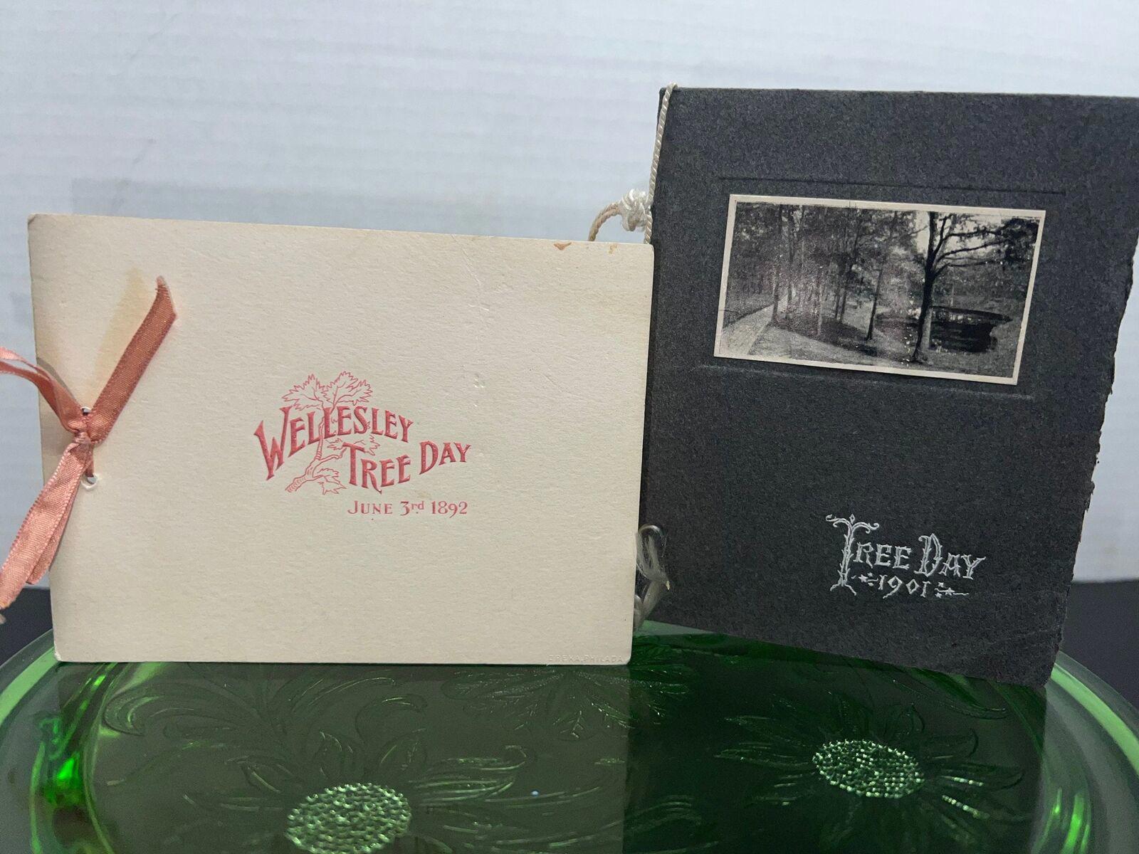 Antique Wellesley college tree day 1892 & 1901 program ls booklets