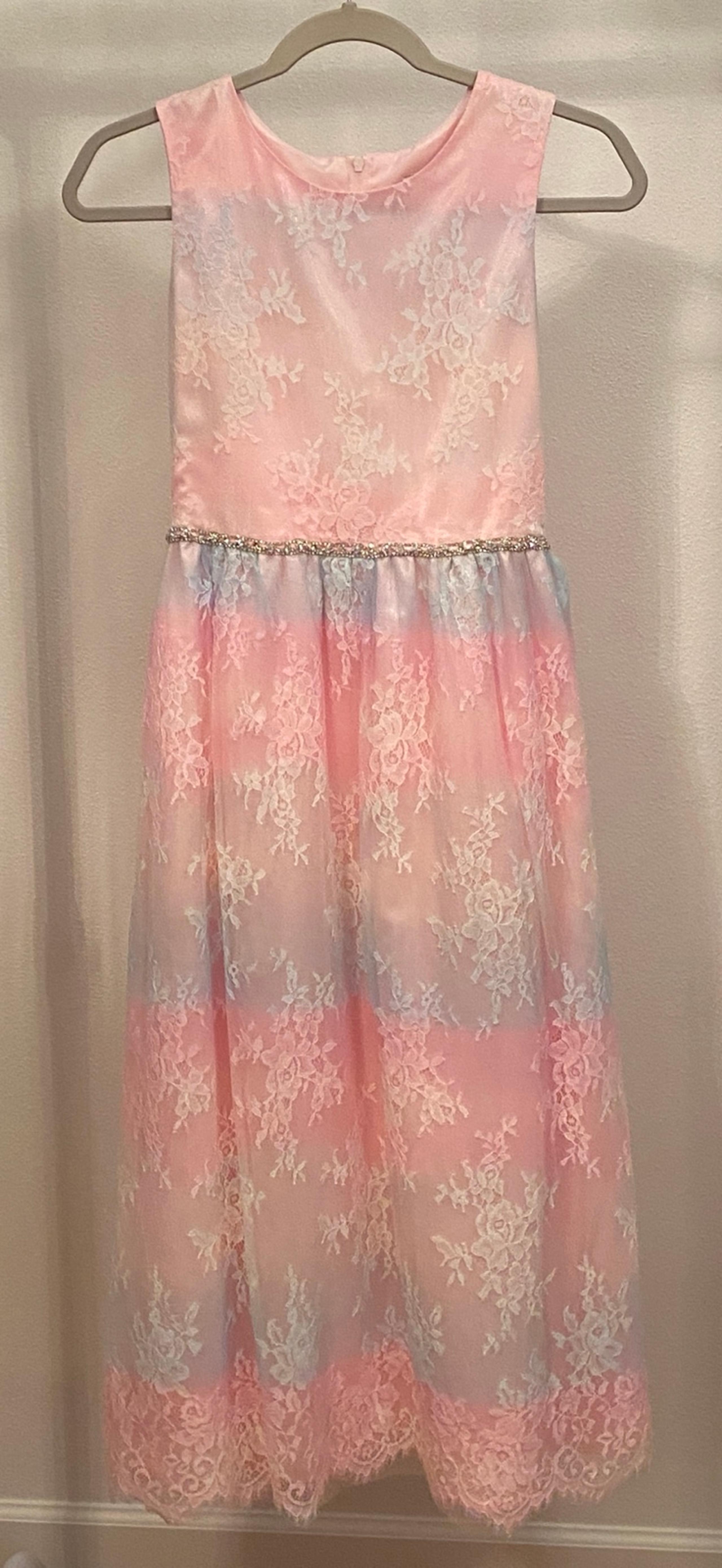 Rare Editions Ombré Lace with Rhinestone trim. Girls’ Size 16.