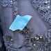 Mac duggal EMBROIDERED ILLUSION HIGH NECK A LINE DRESS