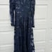 Mac duggal EMBROIDERED ILLUSION HIGH NECK A LINE DRESS