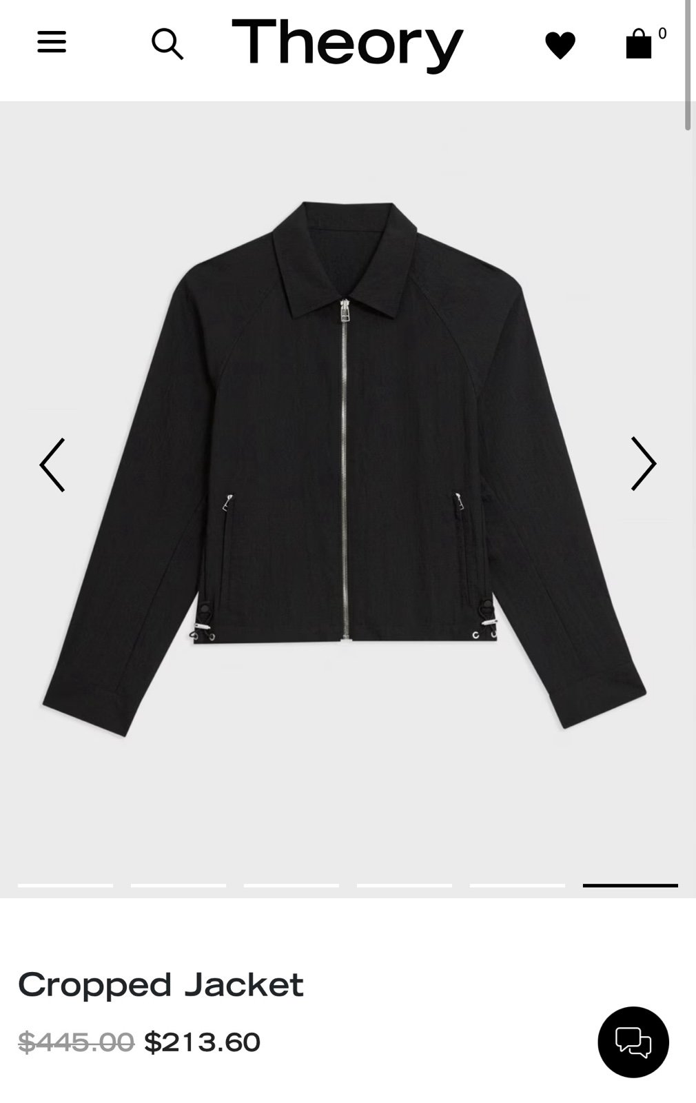 Theory Cropped Jacket (Black, Size S)