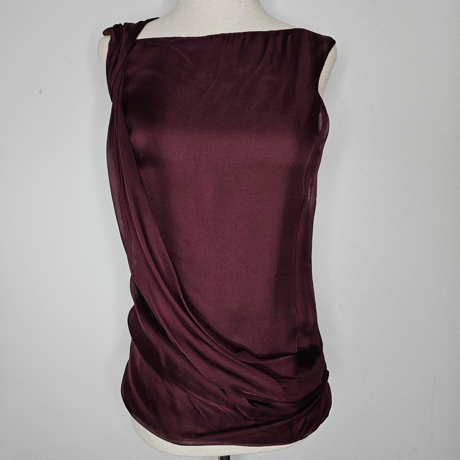 NWT Leon Max Women's Maroon/Limited Edition Blouse Size Small