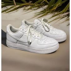Nike Air Force 1 Anniversary Edition Triple White Men's Leather Sneakers SZ 10.5