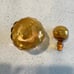 Vintage MCM Blenko Mid-Century Glass Decanter In Gold With Ball Stopper