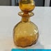Vintage MCM Blenko Mid-Century Glass Decanter In Gold With Ball Stopper