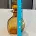 Vintage MCM Blenko Mid-Century Glass Decanter In Gold With Ball Stopper