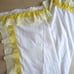 2 White Yellow Eyelet Lace Ruffle Curtain Drape Panels 79 x 39 with Valance
