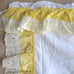 2 White Yellow Eyelet Lace Ruffle Curtain Drape Panels 79 x 39 with Valance