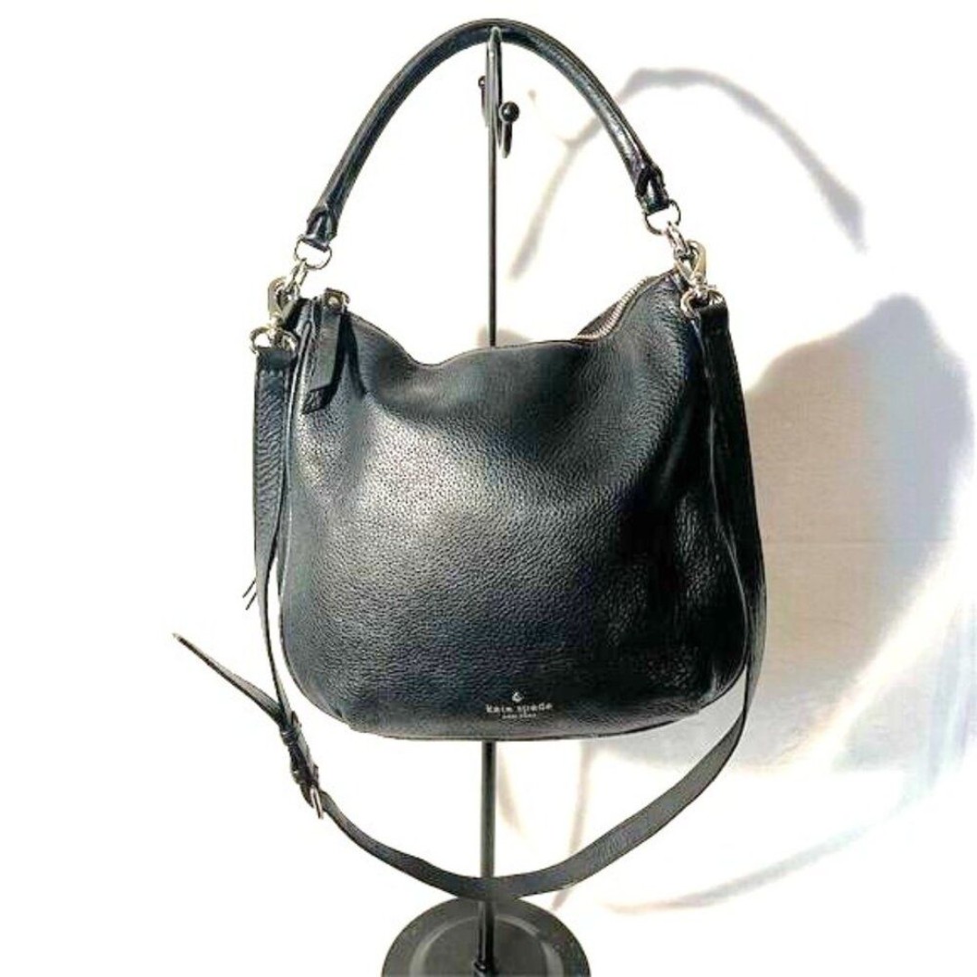 Kate Spade Black Pebbled Leather Hobo Hand/Crossbody Bag