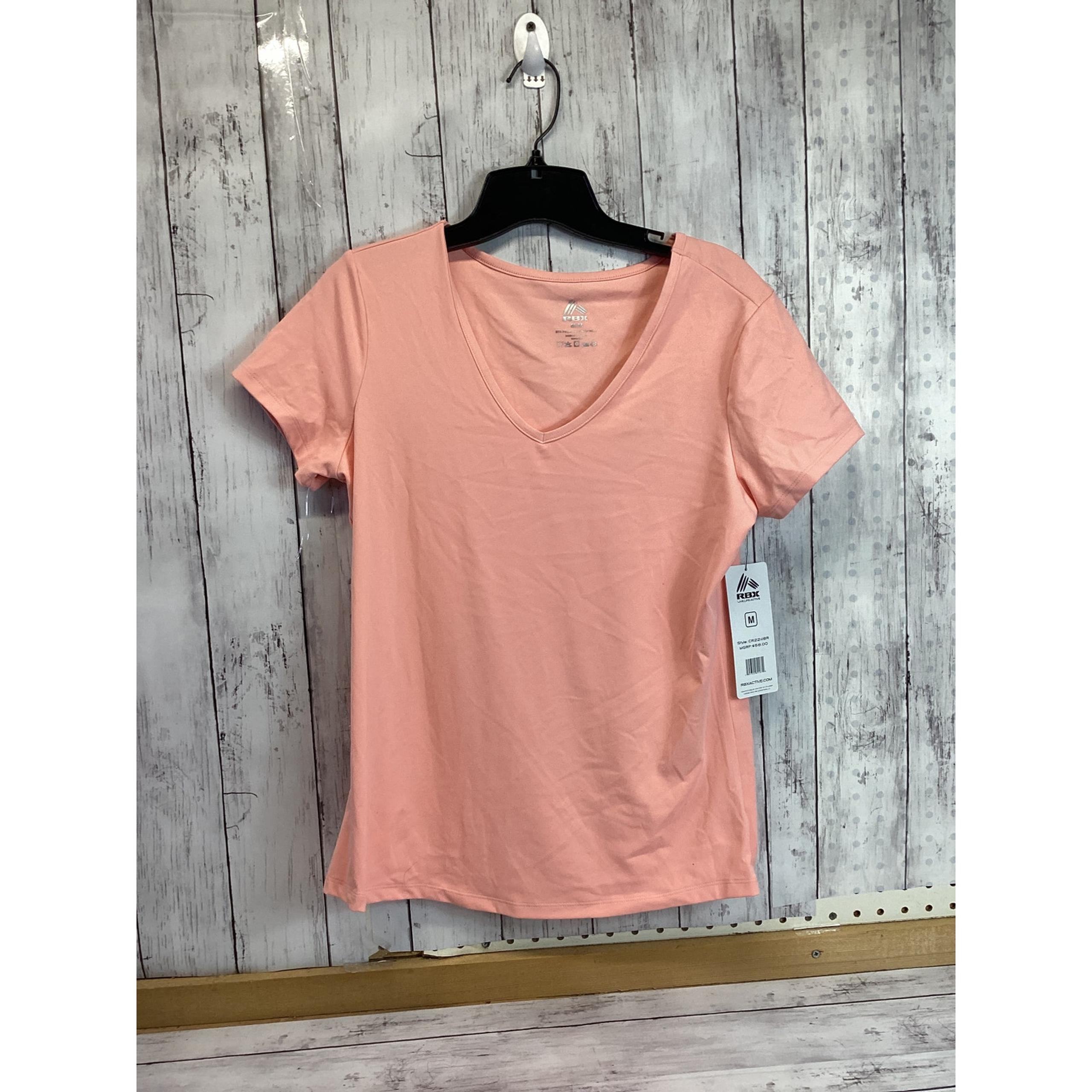 RBX V-Neck T-shirt Short Sleeve Size Medium Pink NWT for Women
