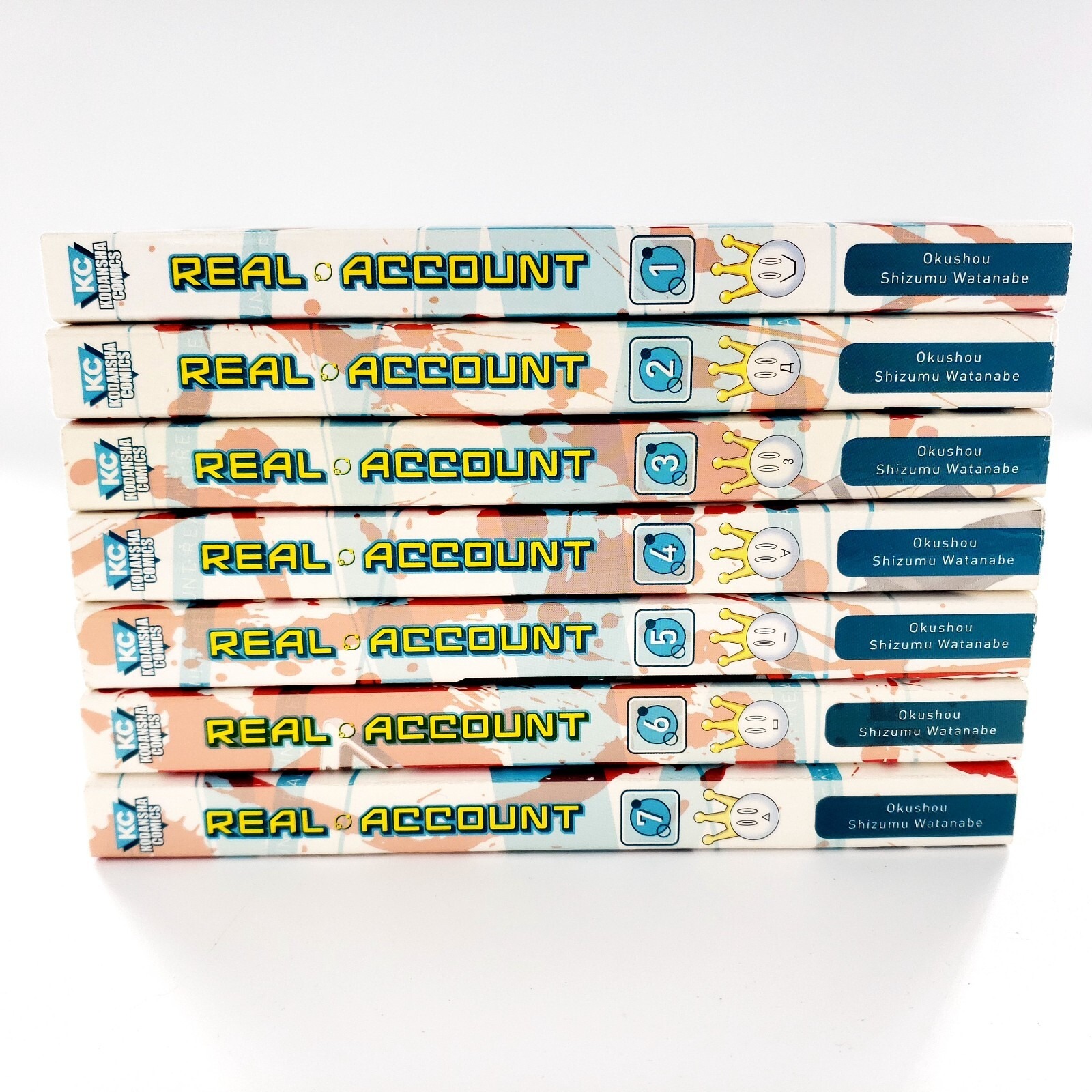 Real Account Manga Lot Vol 1-7 Set Okushou Shizumu Watanabe English Paperback