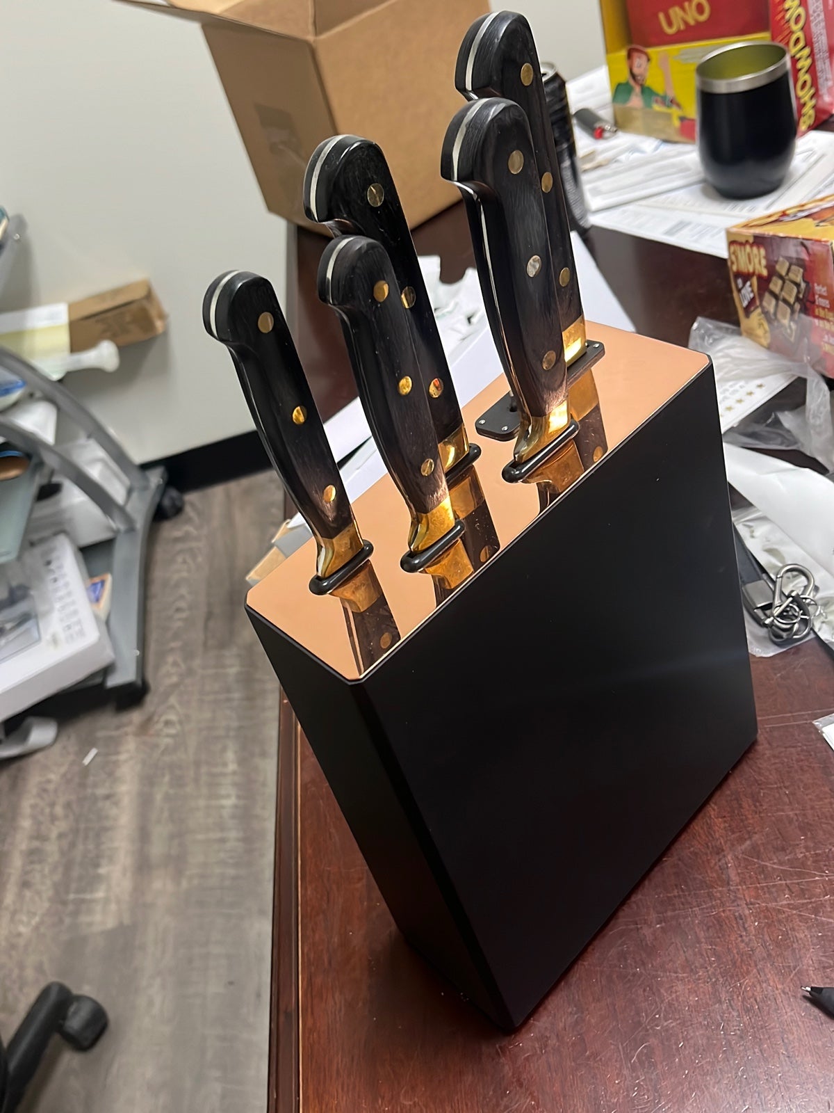 copper knife set styled settings 6 piece