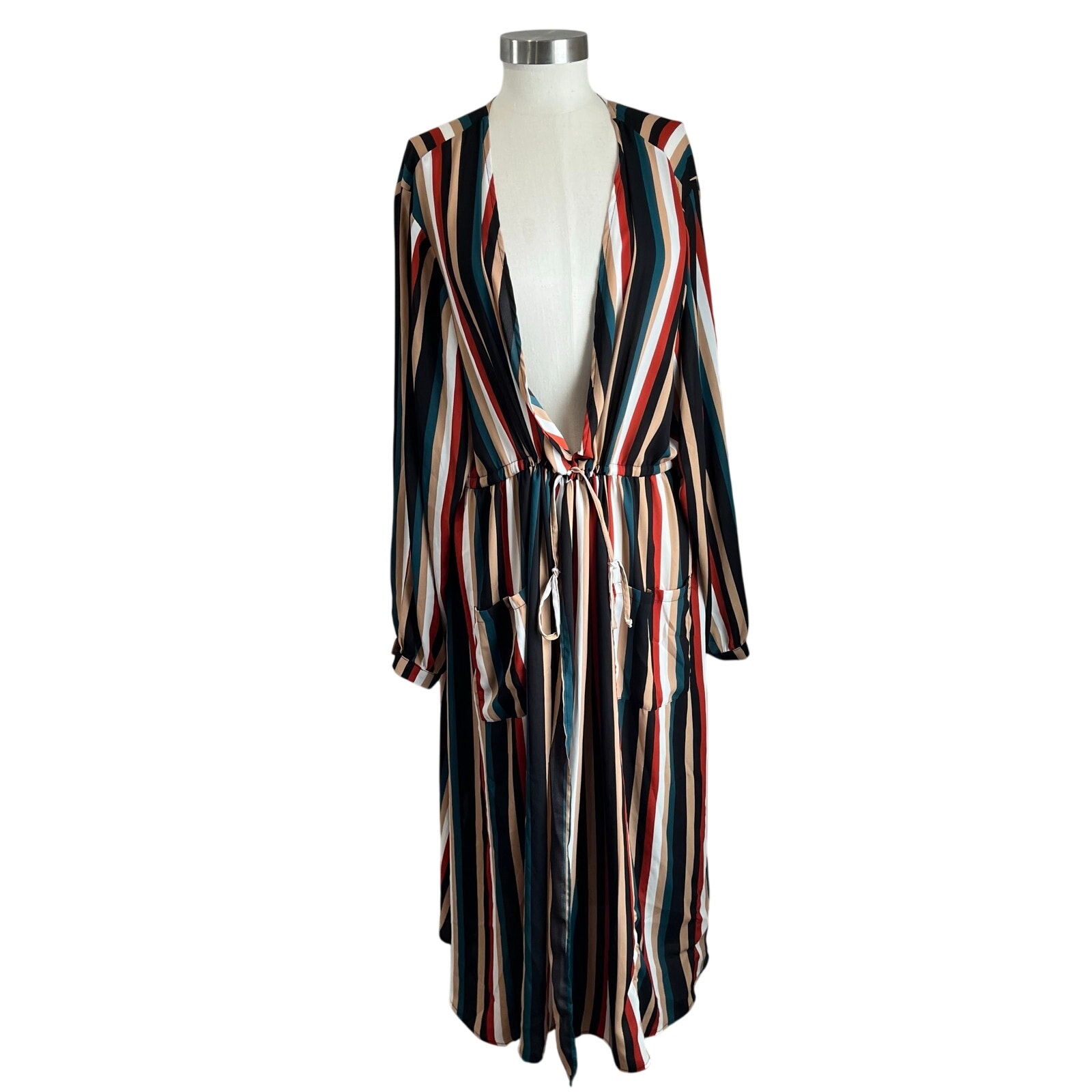 Torrid Vibrant Cool Tones Stripe Swim Cover Sz 4 = US 4X