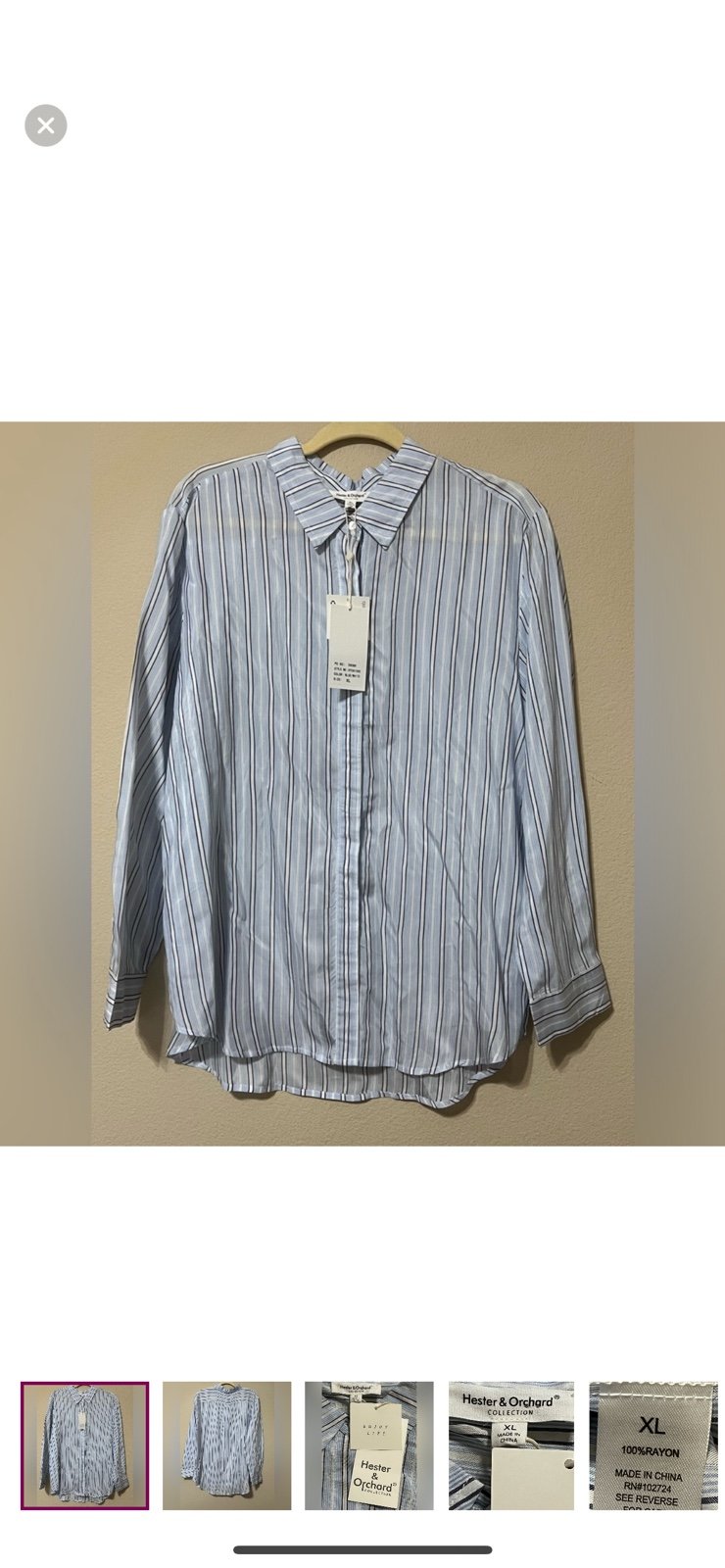 Hester & Orchard Blue/White Striped Shirt