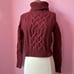 Evelyn - red Cable Knit Turtleneck Sweater