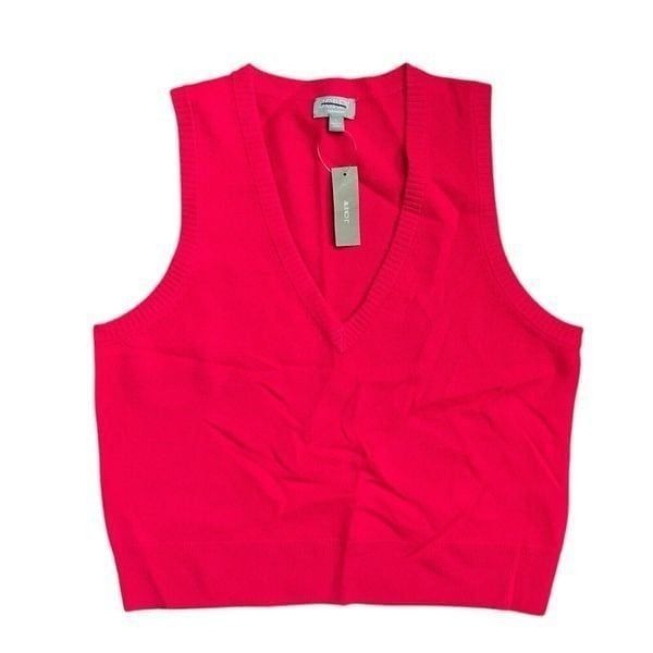 J CREW Sweater Vest WMNS L Hot Pink Cashmere Luxury Soft BS941 Valentines Spring
