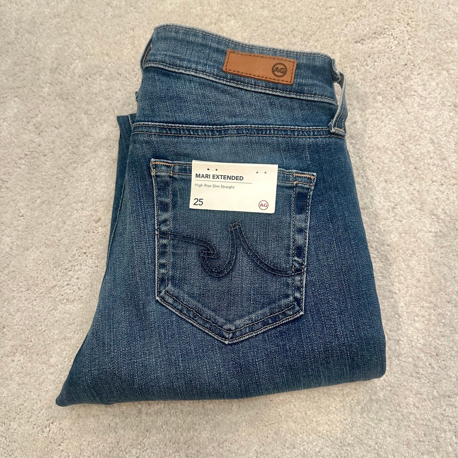 AG Mari Extended High Rise Slim Straight Jeans NEW!